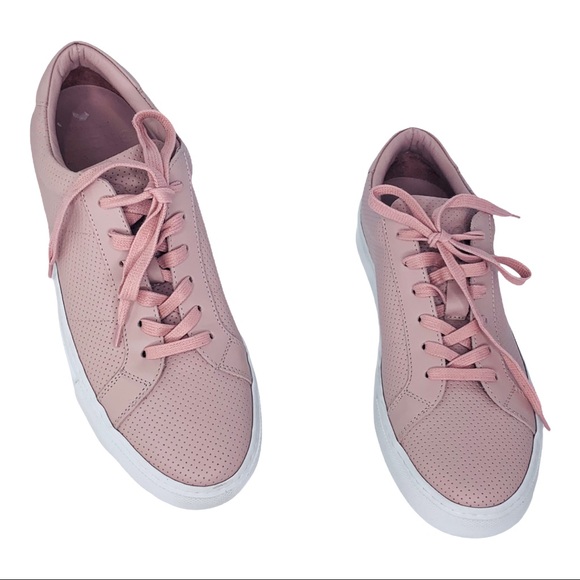 Greats Royale Luxury Italian Women's Low Top Blush Perforated Leather Sneakers - Picture 7 of 12
